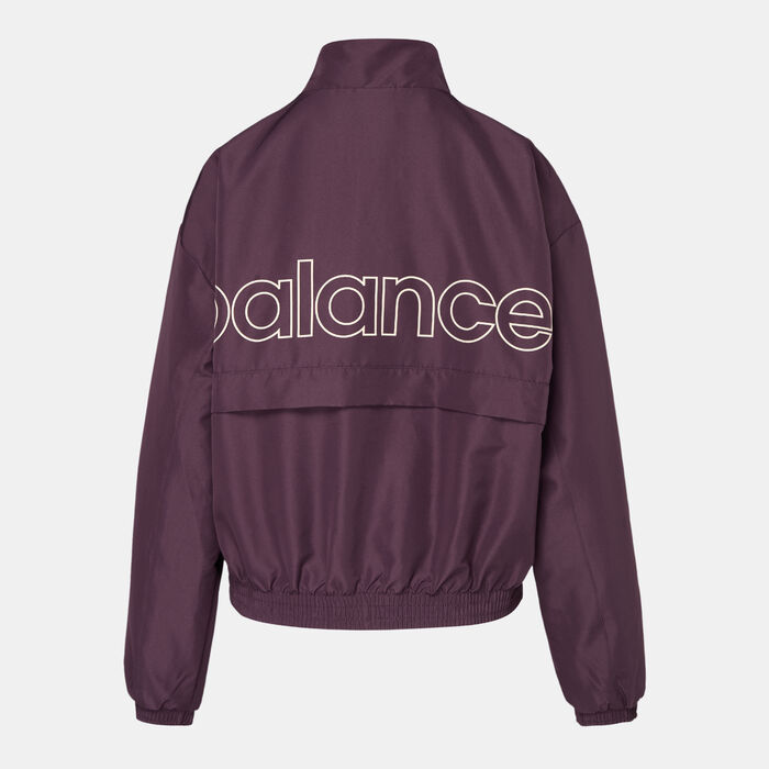 نيو بالانس جاكيت كلربلوك جرافيك للنساء بنفسجي image number 1