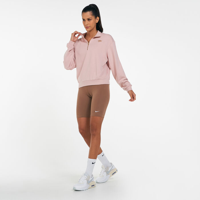 نايكي شورت سبورتسوير اسنشال ميد-رايز بايكر للنساء بنى image number 2