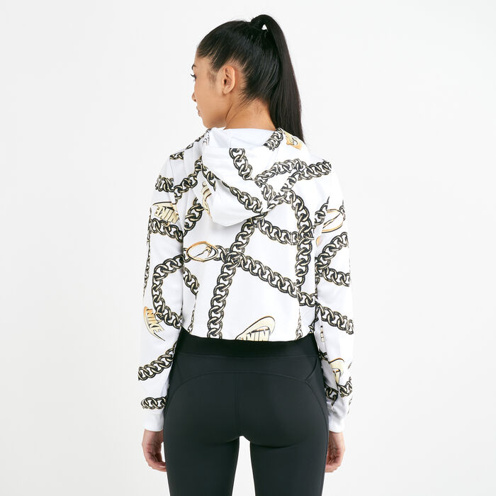 نايكي هودي سبورتسوير كروبد للنساء أبيض image number 1