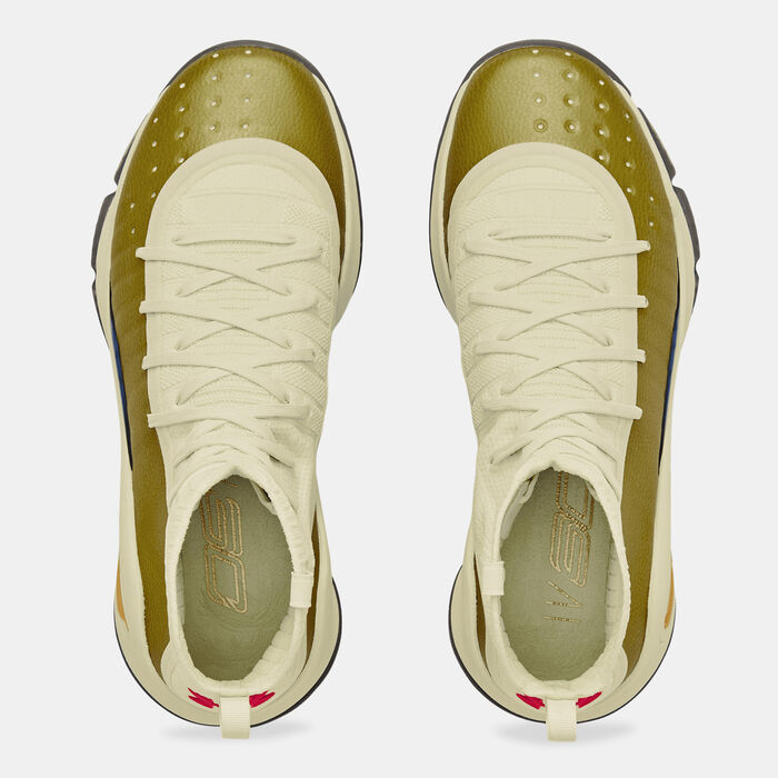 اندر ارمر حذاء كرة السّلة 4 ريترو للرجال أصفر image number 4