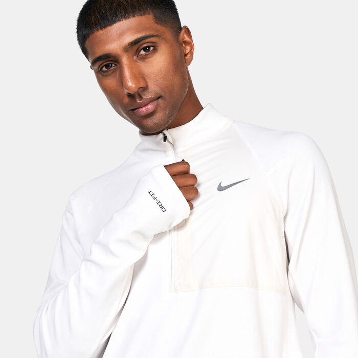 نايكي تيشيرت دراي-فت رانينج ديفجن 1/2 سحاب ميد لاير للرجال أبيض image number 3