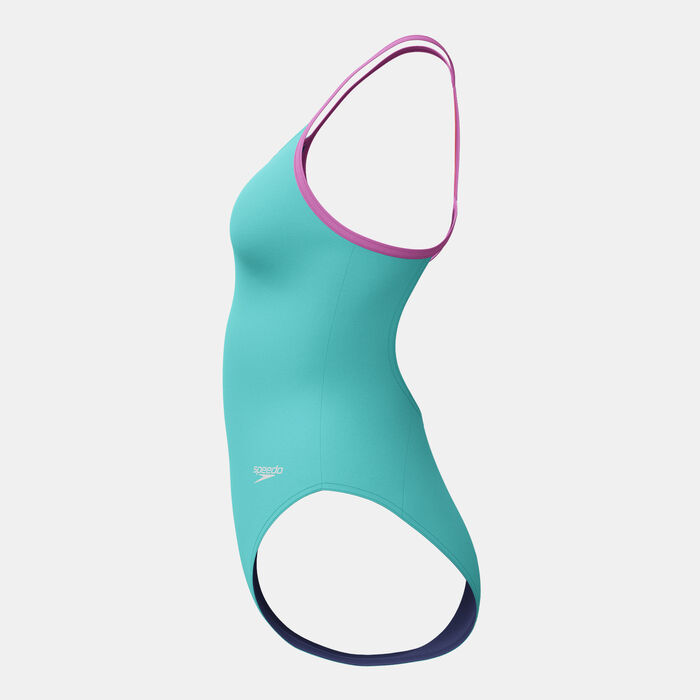 سبيدو بدلة السباحة لان لاين باك قطعة واحدة للأطفال أزرق image number 2