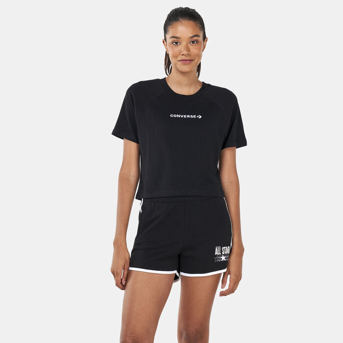 كونفرس تيشيرت سترايبد ووردمارك للنساء أسود image number 0