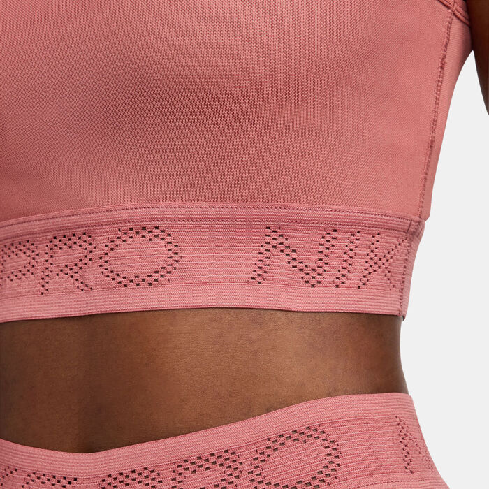 نايكي برو تيشيرت نسيج شبكي بلا أكمام للنساء وردي image number 4