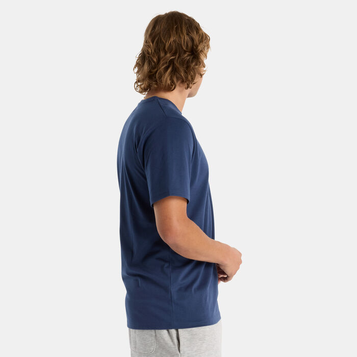 نيو بالانس تيشيرت هيذرتيك لوجو للرجال أزرق image number 2