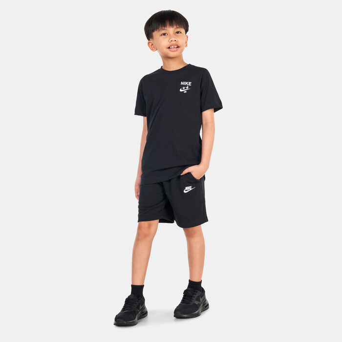 نايكي سبورتسوير كلوب فليس شورت فرينش تيري للأطفال الكبار أسود image number 2