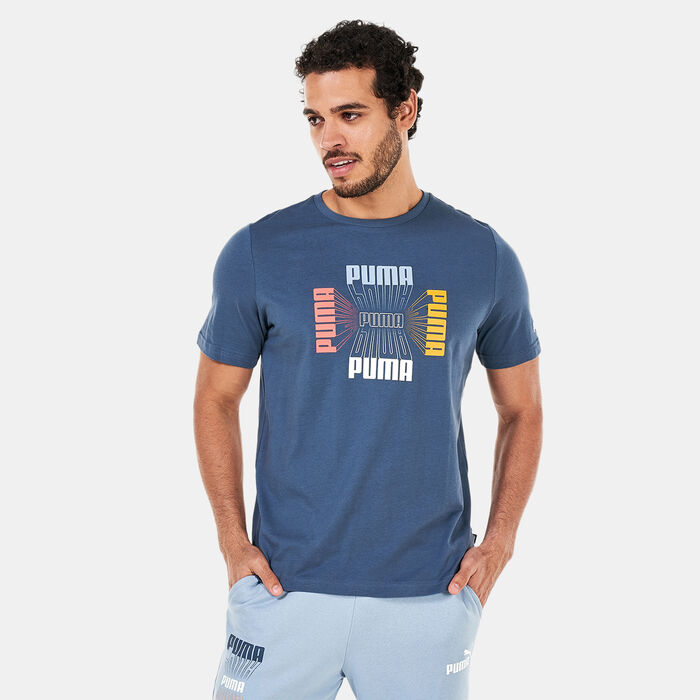 بوما تيشيرت ريبيت لوجو جرافيك للرجال رمادي image number 0