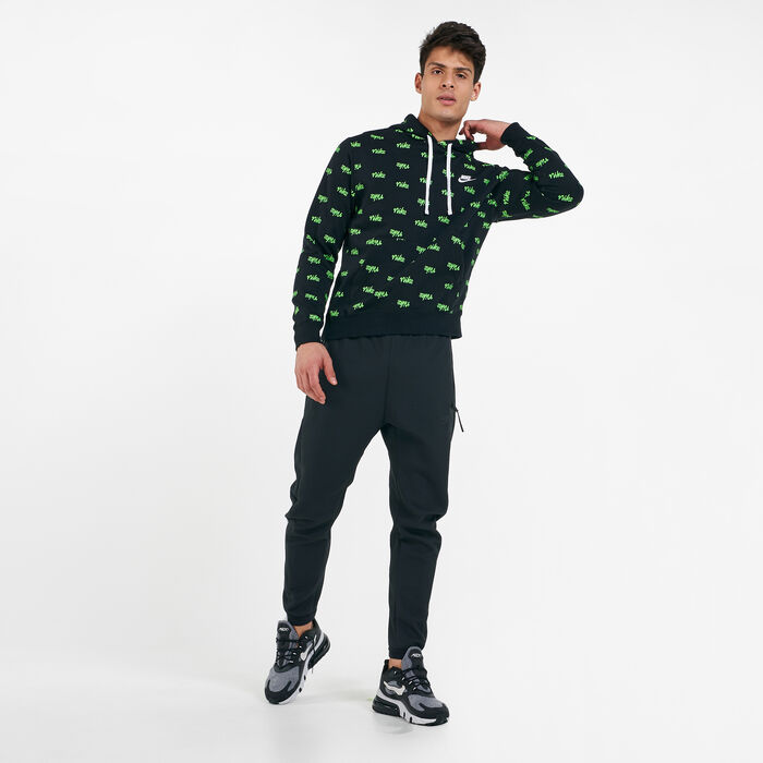 نايكي هودي سبورتسوير اول اوفر سكريبت كلوب للرجال أسود image number 2