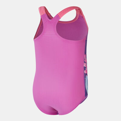 سبيدو بدلة السباحة ديجيتال برينتد للاطفال - قطعة واحدة وردي