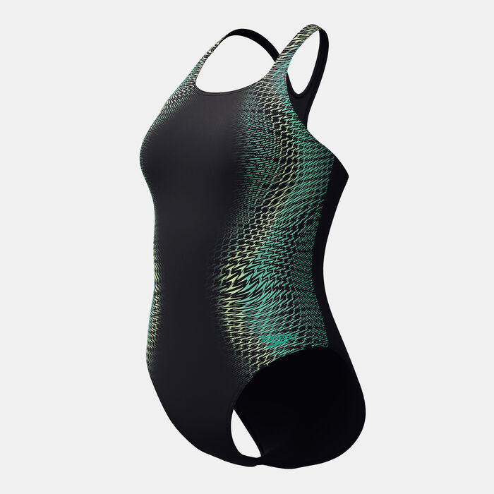 سبيدو بدلة السباحة ميداليست مطبوعة رقميًا للنساء أخضر image number 2