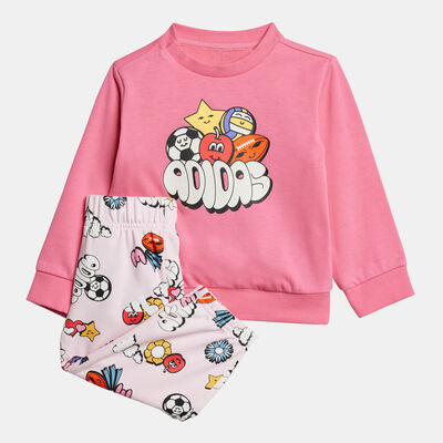 اديداس بدلة رياضية سيزونال اسينشالز للأطفال وردي