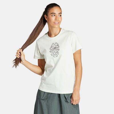 اديداس تيشيرت ميتاليك جرافيك للنساء أخضر