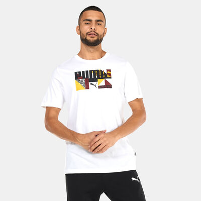 بوما تيشيرت مونوجرام جرافيك للرجال أبيض