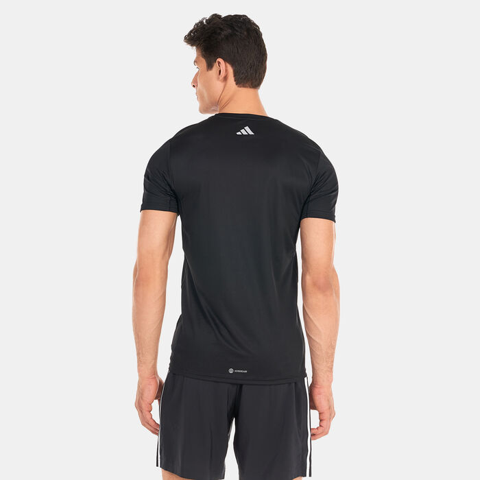 اديداس تيشيرت الجري رن ايكونز 3 بار لوجو للرجال أسود image number 1