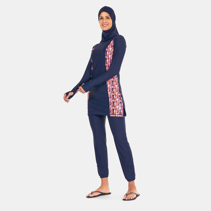 كويغا بدلة السباحة مودست سترايب 3 قطع للنساء أزرق image number 0