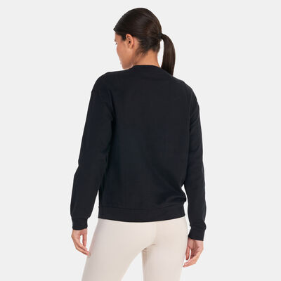 اي ايه 7 امبوريو ارماني سويت شيرت ترين لوجو سيريز للنساء أسود