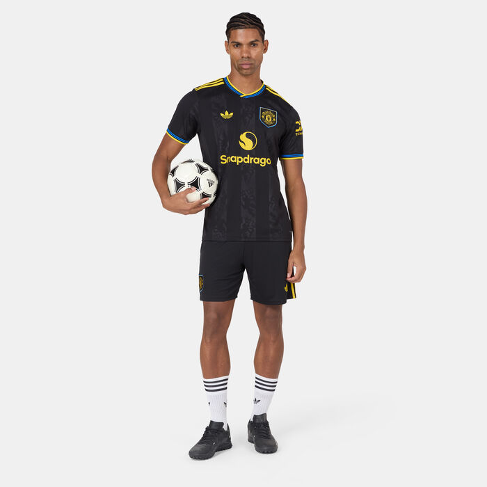 اديداس شورت كرة القدم مانشيستر يونايتد 25/26 ريبليكا الثالث للرجال أسود image number 2