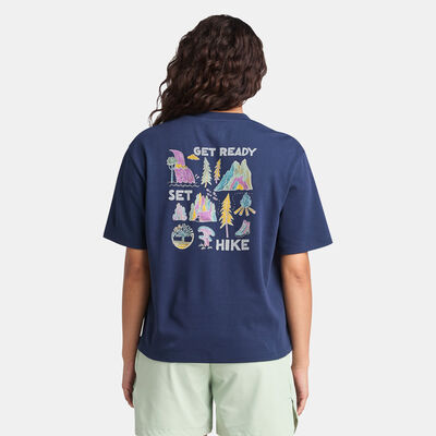 تمبرلاند تيشيرت تيمبرفريش جرافيك للنساء أزرق