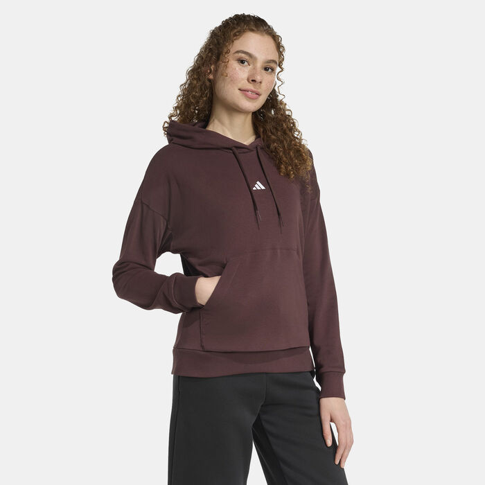 اديداس هودي إيسينشالز بشعار صغير للنساء بنى image number 2