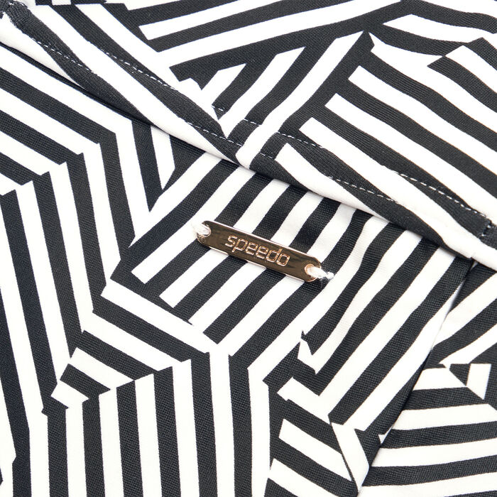 سبيدو بدلة السباحة شيبنج برينتيد اسميرتيك للنساء - قطعة واحدة أسود image number 3