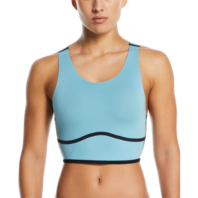 نايك سويم تيشيرت السباحة ميدكيني ريفرسابل للنساء أسود