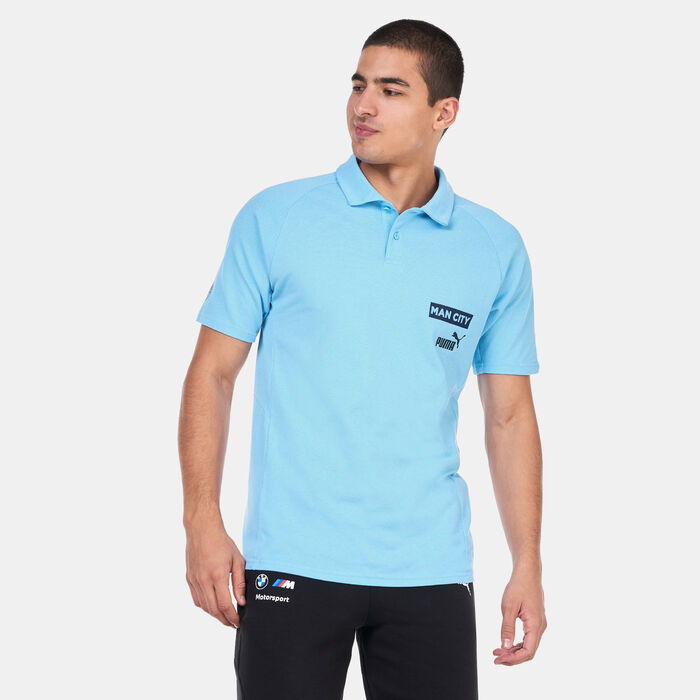 بوما قميص بولو لكرة القدم مانشستر سيتي F.C. كاجوال للرجال أزرق image number 0