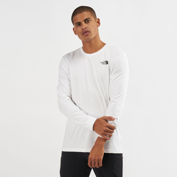 ذا نورث فيس تيشيرت طويل الأكمام سيمبل دوم للرجال أبيض image number 0