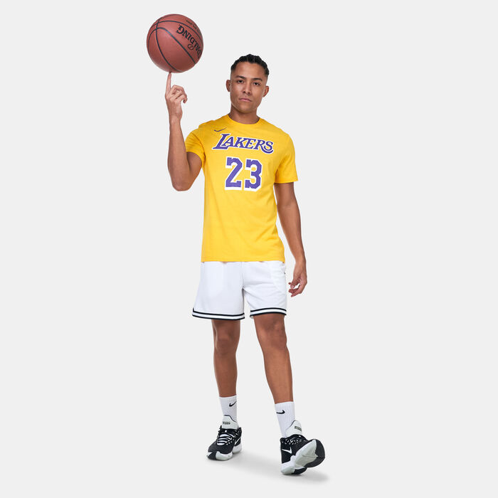 نايكي لوس انجلس ليكرز تيشيرت دراي-فت ان بي ايه للرجال أصفر image number 2