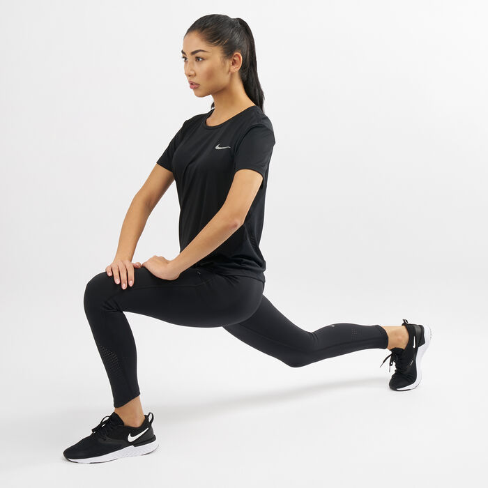 نايكي تيشيرت دراي مايلر للنساء أسود image number 2