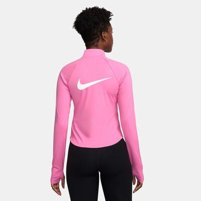 نايكي تيشيرت الجري تمبو سووش دراي-فت 1/2 سحاب للنساء وردي