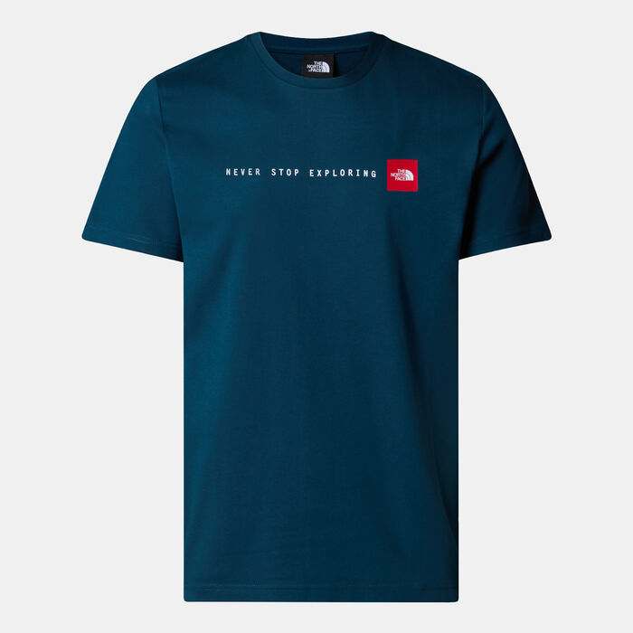 ذا نورث فيس تيشيرت بطبعة "Never Stop Exploring" للرجال أخضر image number 0