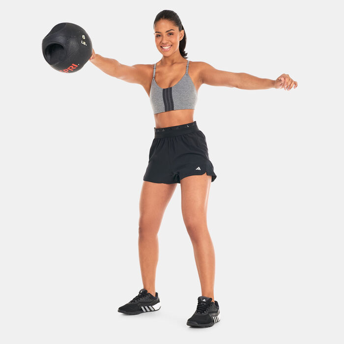 اديداس صدرية رياضية ايرو امباكت ترينينج بدعم خفيف للنساء أسود image number 2