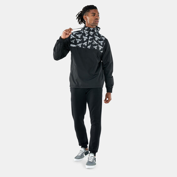 نيو ايرا جاكيت شيكاغو بولز ديستريسد لوجو ويند-بريكر للرجال أسود image number 2