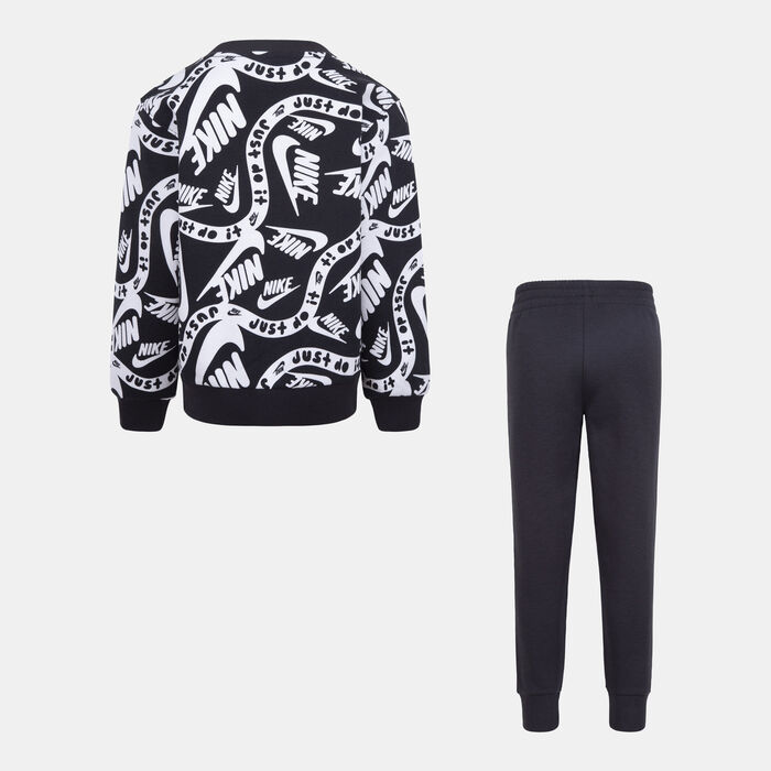 نايكي طقم سبورتسوير كلوب اولوفر برينت للاطفال أسود image number 1