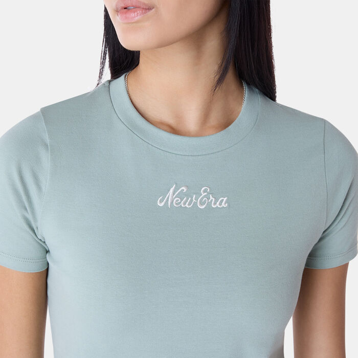نيو ايرا تيشيرت سليم جرافيك للنساء أخضر image number 3