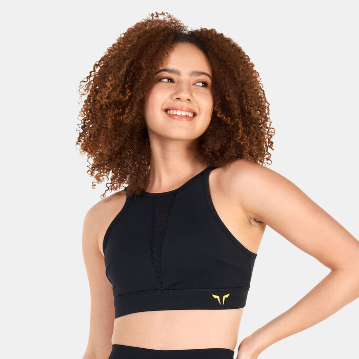 سكوات وولف صدرية رياضية برقبة عالية بيرفوريتد للنساء أسود image number 0