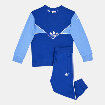 اديداس اورجينال طقم اديكلر كرو للاطفال أزرق