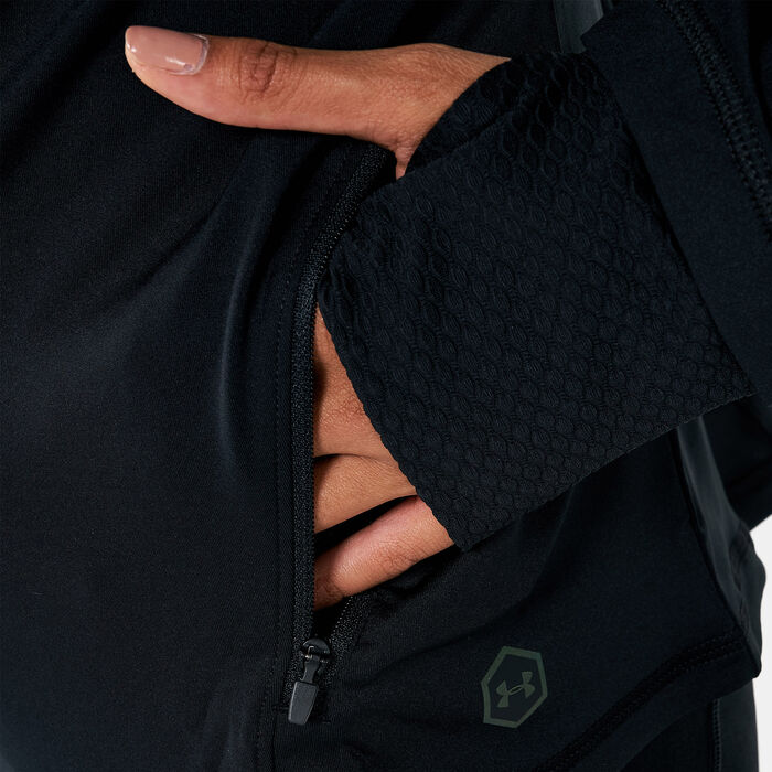 اندر ارمر جاكيت راش للنساء أسود image number 3