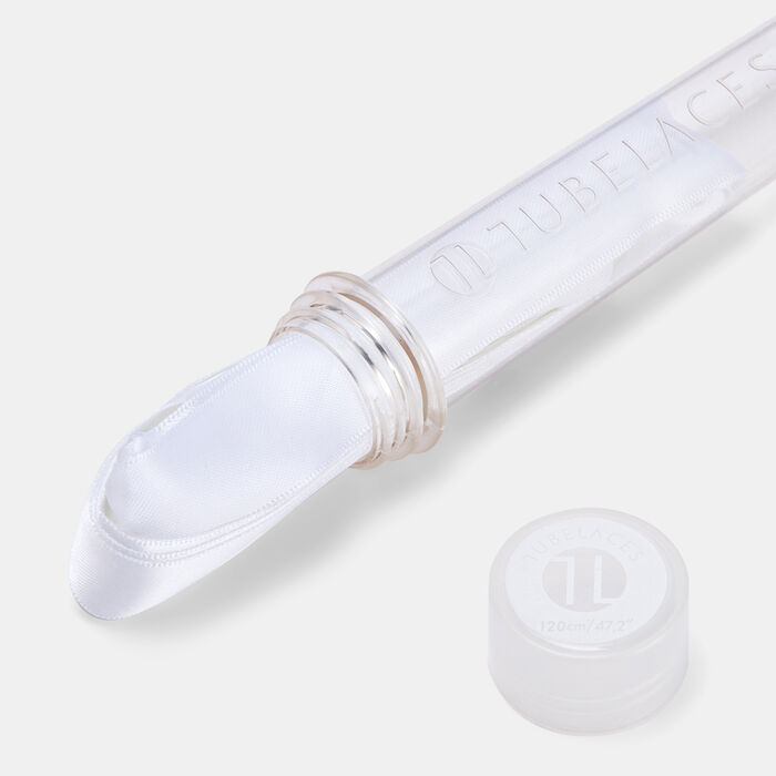 تيوبليسز أربطة حذاء ساتين أبيض image number 1