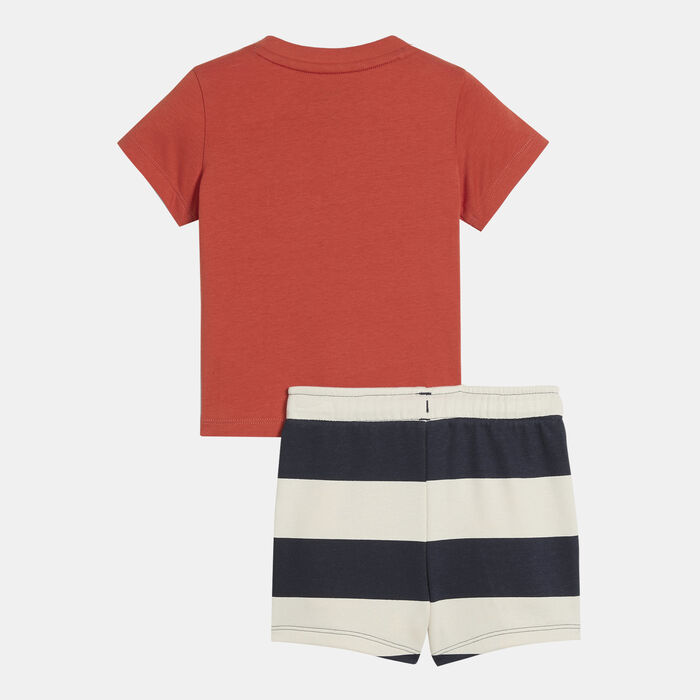 بوما طقم شورت وتيشيرت مينيكاتس سوبر للأطفال أحمر image number 1