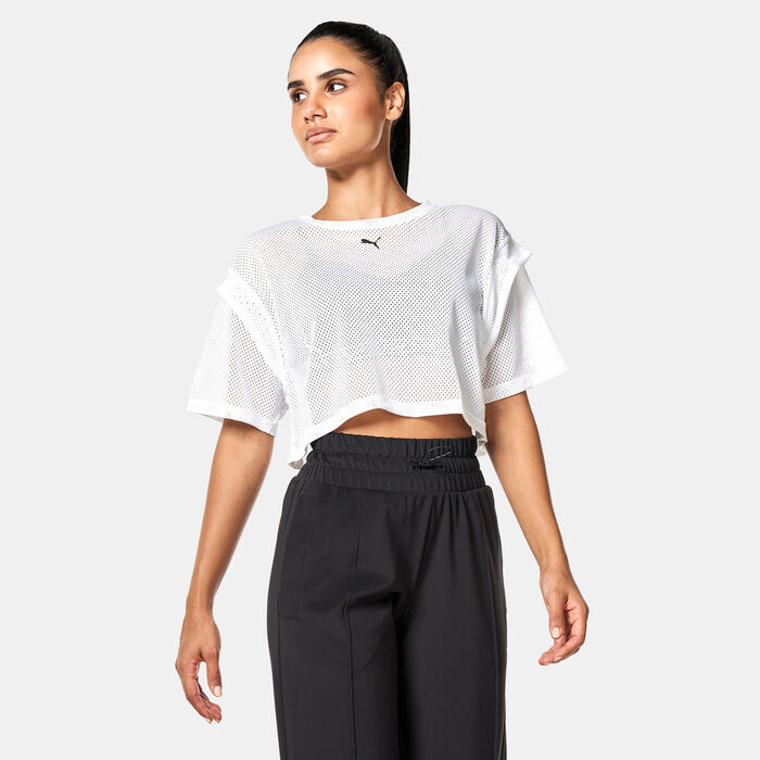 بوما تيشيرت التمرين فيت موف كروب للنساء أبيض image number 0