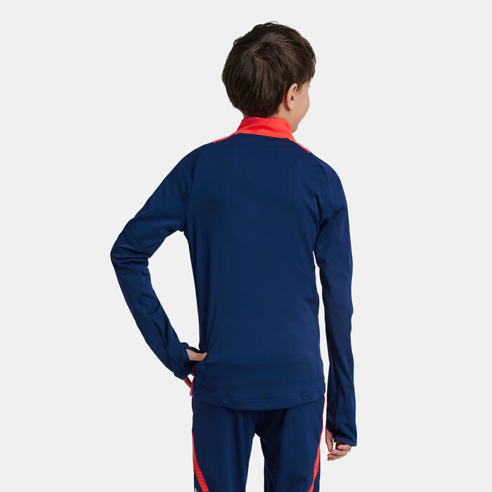 اديداس تيشيرت تمرين كرة القدم مانشستر يونايتد تيرو 24 1/4-سحاب للاطفال أزرق image number 1