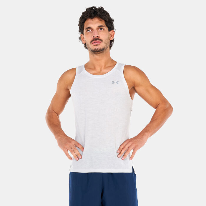 اندر ارمر تيشيرت UA ستريكر رن تانك للرجال رمادي image number 0