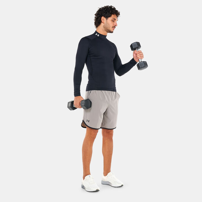 اندر ارمر تيشيرت هيت جير موك بأكمام طويلة للرجال أسود image number 2