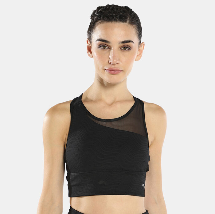 بوما صدرية رياضية فلوليس دعم متوسط للنساء أسود image number 0