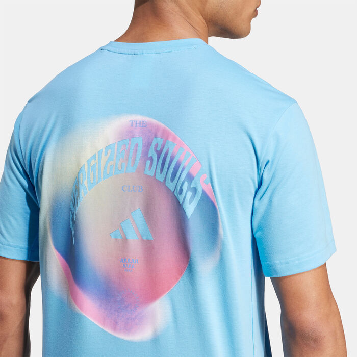 اديداس تيشيرت اليوغا للرجال أزرق image number 7