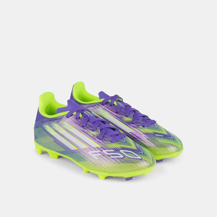 اديداس حذاء كرة القدم F50 ليج لملاعب العشب الطبيعي/المتعدد للأطفال بنفسجي image number 1