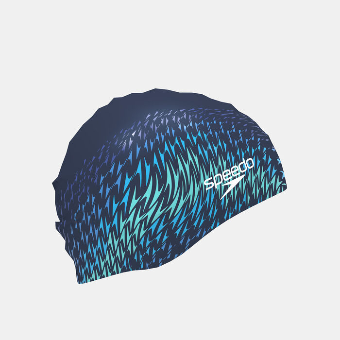 سبيدو قبعة السباحة سيليكون بنمط مطبوع أزرق image number 1
