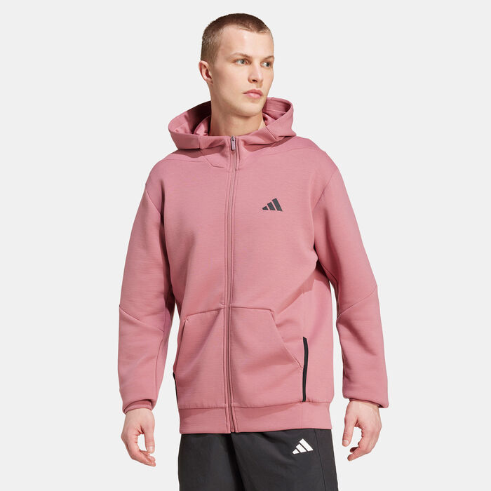اديداس جاكيت رياضي ديزايند فور ترينينج بسحاب كامل للرجال وردي image number 0