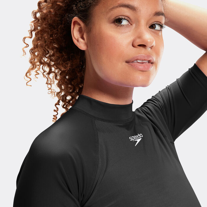 سبيدو تيشيرت السباحة راشجارد لوجو للنساء أسود image number 3